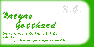 matyas gotthard business card