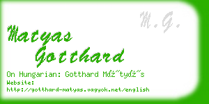 matyas gotthard business card